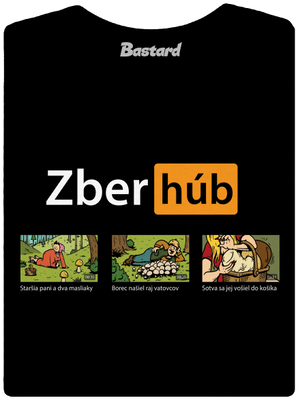 Zber húb dámske tričko prémium Black