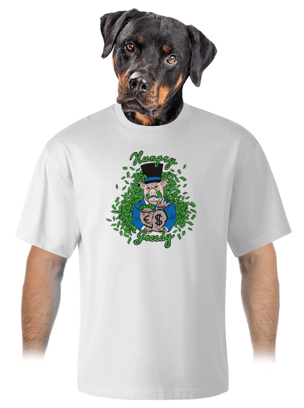 Nenažrané prasa unisex tričko oversized White