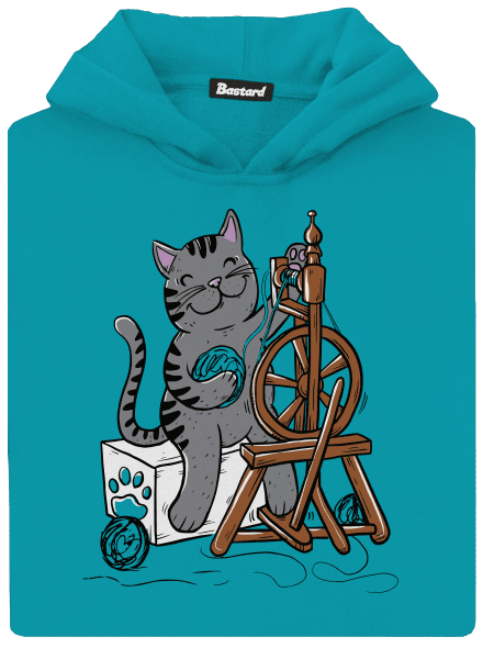 Mačka pradie detská mikina klokanka Hawaiian Blue