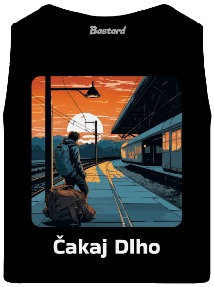 Čakaj dlho pánske tielko Black