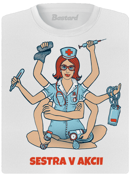 Sestra v akcii dámske športové tričko White