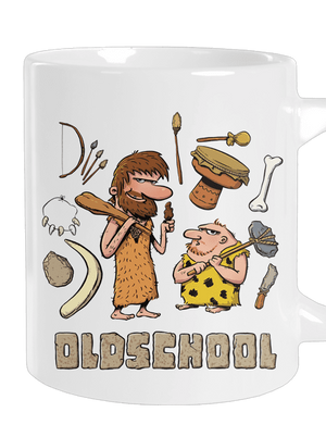 Oldschool veľký hrnček White