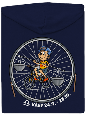 Cyklistický horoskop: Váhy pánska mikina na zips Navy