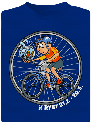 Cyklistický horoskop: Ryby pánske športové tričko Royal Blue Mal