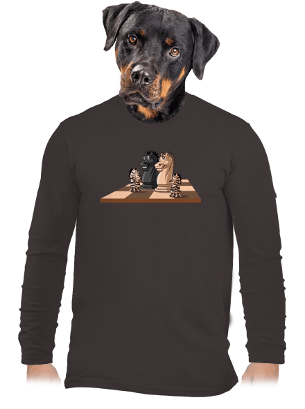 Šachová rodina pánske dlhý rukáv Bear Brown