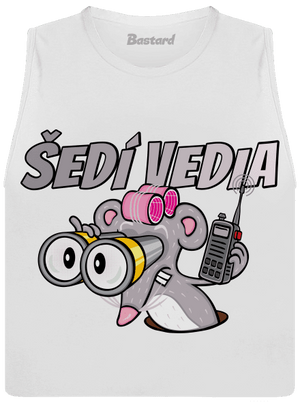 Šedí vedia - myš dámske tielko voľné White