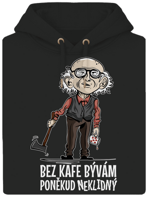 Neklidný bez kafe unisex mikina premium Dark Black