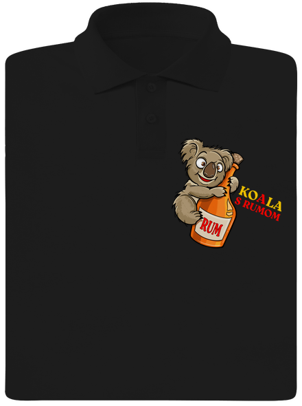Rum s koalou pánska polokošeľa Black