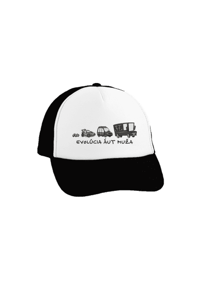 Evolúcia áut muža šiltovka truckerka Black cap
