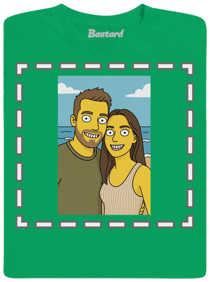 Simpsonovi z vlastnej fotky detské tričko Kelly Green