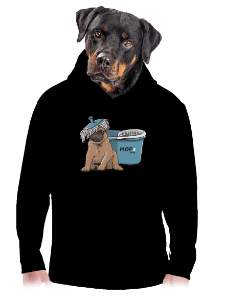 Mops pánska mikina klokanka Black