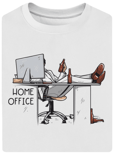 Home Office unisex tričko oversized White