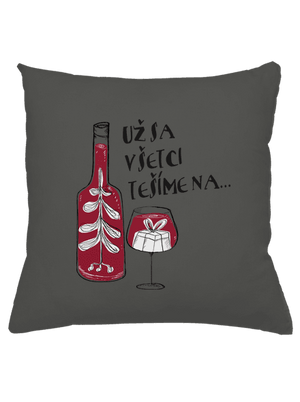 Vianoce vo víne vankúš Gray Pol