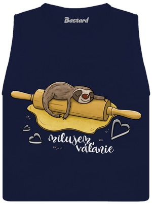 Milujem váľanie dámske tielko voľné Navy