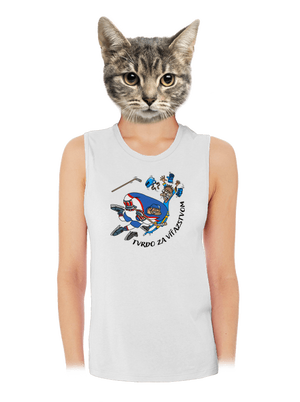 Tvrdo za víťazstvom dámske tielko voľné White