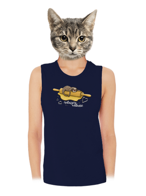 Milujem váľanie dámske tielko voľné Navy