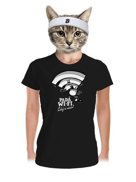 Padá wi-fi dámske športové tričko Black