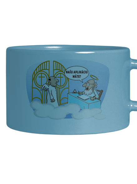 Nebeská aplikácia hrnček makronka Blue Macaron