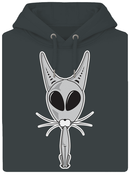 Mimozemská mačka unisex mikina premium Charcoal