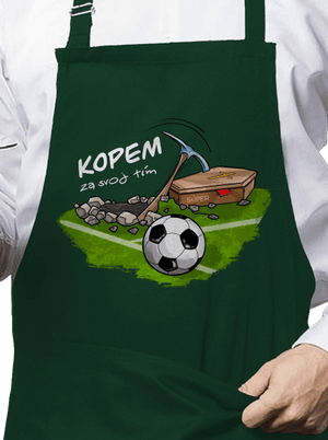 Kopem za svoj tím zástera Bottle Green