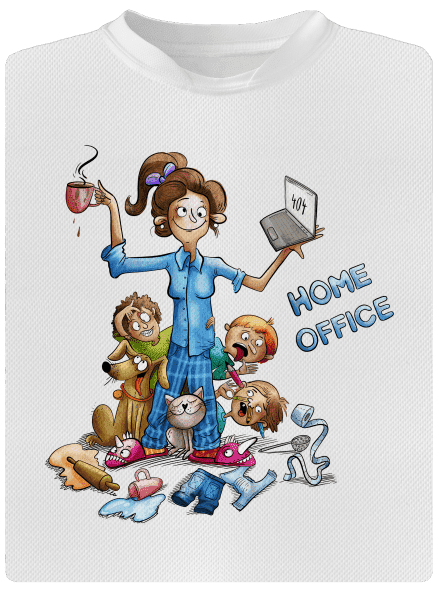 Mamičky home office detské športové tričko White
