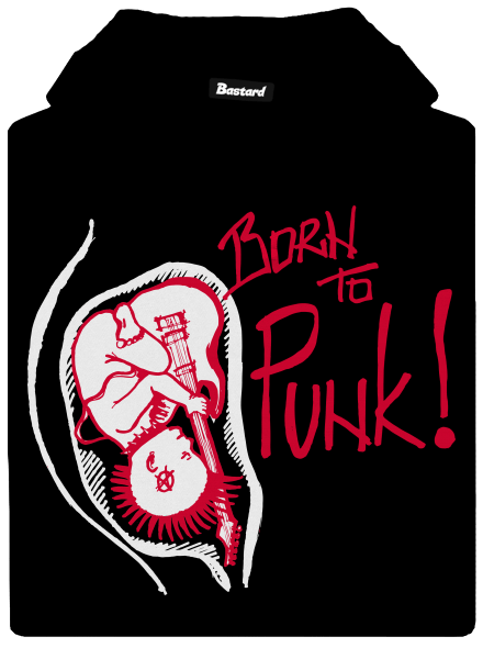 Born to punk dámska mikina klokanka Black