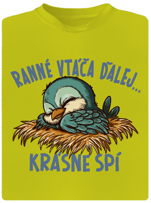 Ranné vtáča spí detské športové tričko Neon Yellow