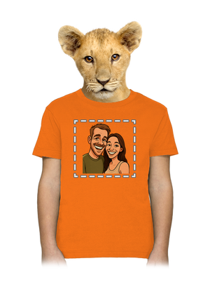 Karikatúra z vlastnej fotky detské tričko Orange
