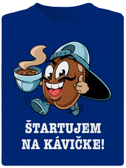Štartujem na kávičke pánske športové tričko Royal Blue Mal