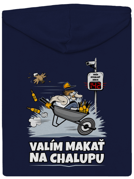 Valím na chalupu pánska mikina na zips Navy