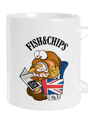 Fish and chips veľký hrnček White