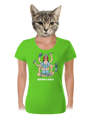 Sestra v akcii dámske tričko Apple Green