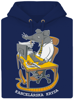 Kancelárska krysa unisex mikina premium Navy