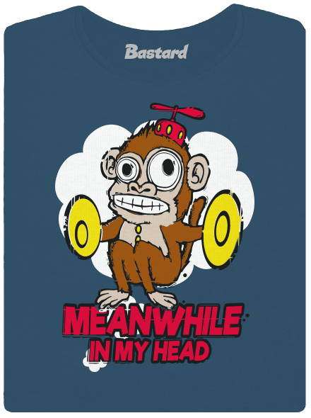 Monkey in my head dámske tričko prémium Petrol Blue