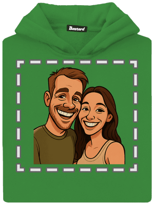 Karikatúra z vlastnej fotky detská mikina klokanka Kelly Green AWD