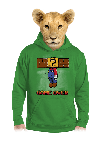 Game Over detská mikina klokanka Kelly Green AWD