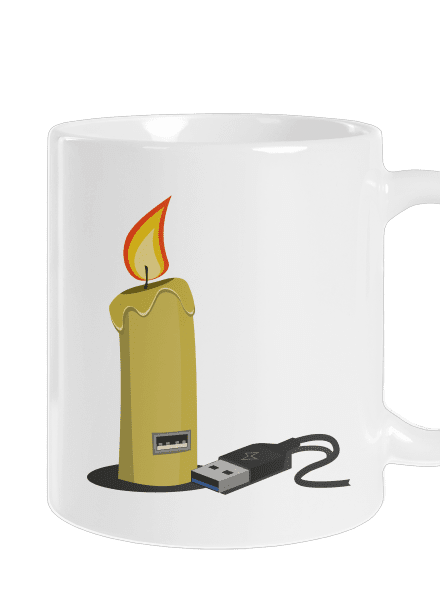 USB sviečka klasický hrnček White