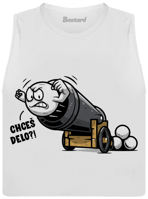 Chceš delo? dámske tielko voľné White