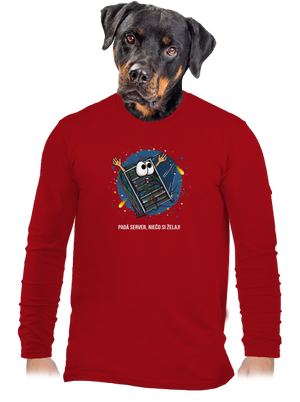 Padá server pánske dlhý rukáv Red