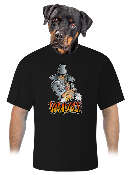 Vandalf unisex tričko oversized Black
