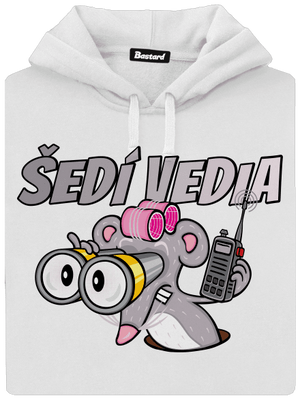Šedí vedia - myš dámska mikina klokanka White