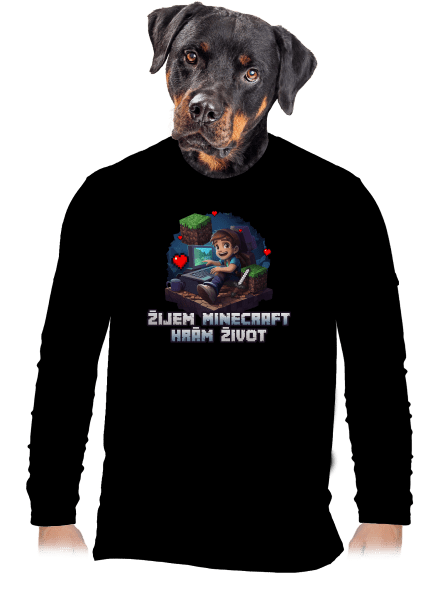 Žijem Minecraft pánske dlhý rukáv Black