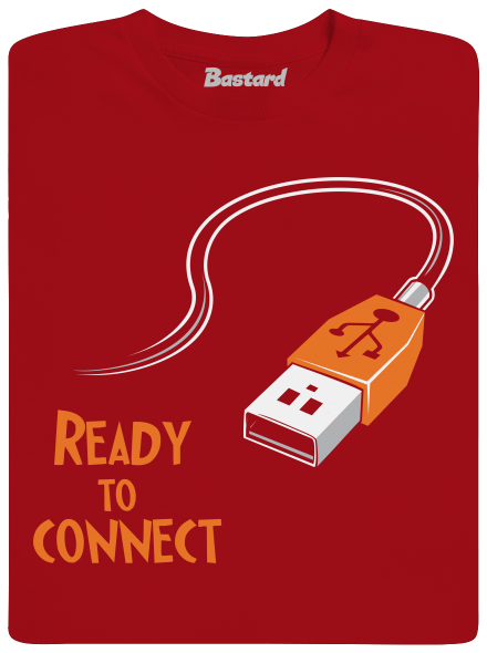 USB pripojenie pánske dlhý rukáv Red