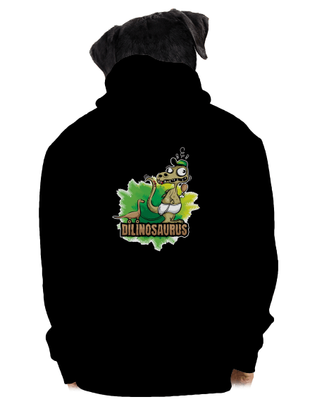 Dilinosaurus pánska mikina na zips Black