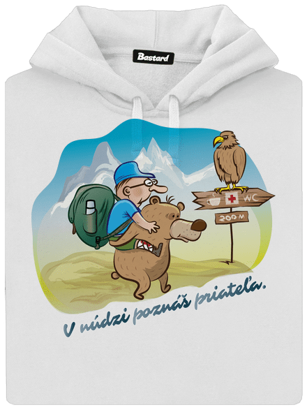 Priateľ v núdzi dámska mikina klokanka White