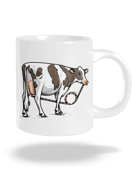 Cow drink veľký hrnček White