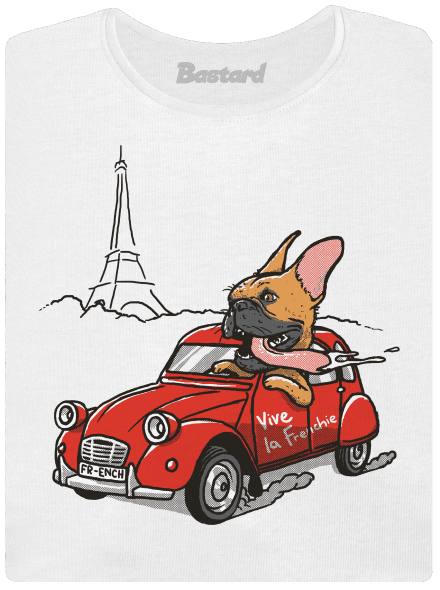 Francúzsky buldoček dámske tričko prémium White