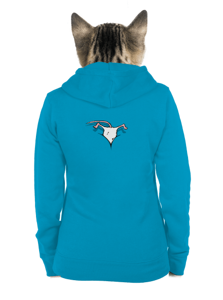 Myš vo výstrihu dámska mikina na zips Blue Atol