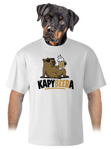 Kapybeera unisex tričko oversized White