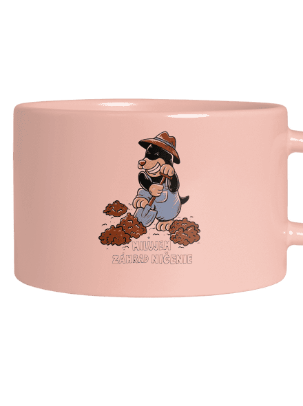 Krtko záhradník hrnček makronka Pink Macaron
